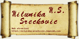 Milunika Srećković vizit kartica